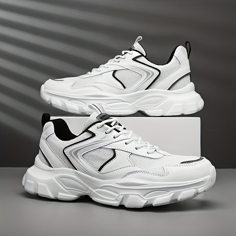 Erkaklar uchun prep stili sport krossovkalari, nafas oladigan to'r bilan, soxta pastki dizayn, bir rangda. Tasodifiy yugurish va mashg'ulotlar uchun ideal. Yuqori burchak, EVA taglik, mato ichki qismi va bog'ichli yopish bilan ajralib turadi.