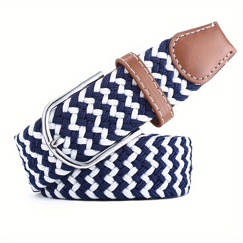 Women's Braided Elastic Belt with Woven Design for Golf and Casual Wear
