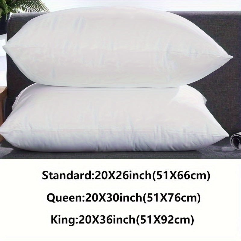White Solid Cotton Pillow Set of 2 Soft Breathable for Home Bedroom Hotel