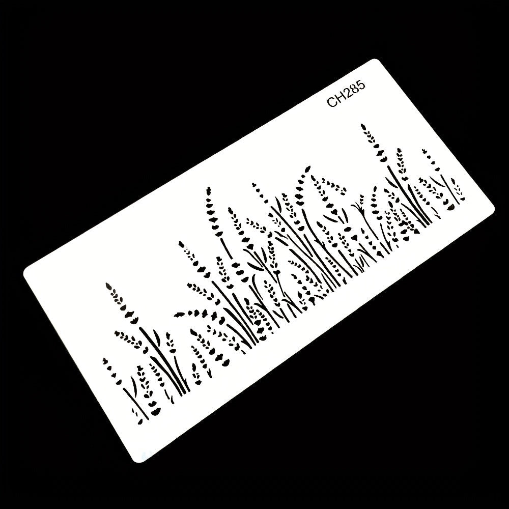 Lavender Pattern Cake Decorating Stencil Plastic Floral Design for Baking