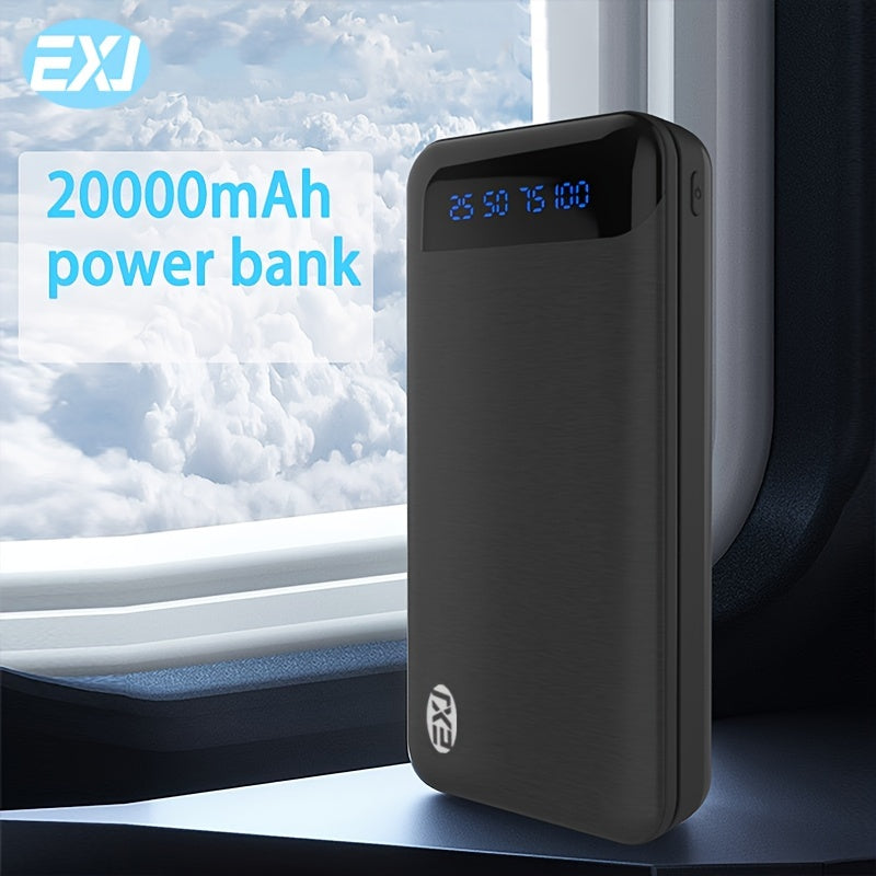 LED displeyli 20000mAh quvvat banki USB Type-C Micro kirish portativ zaryadlovchi iOS Android uchun