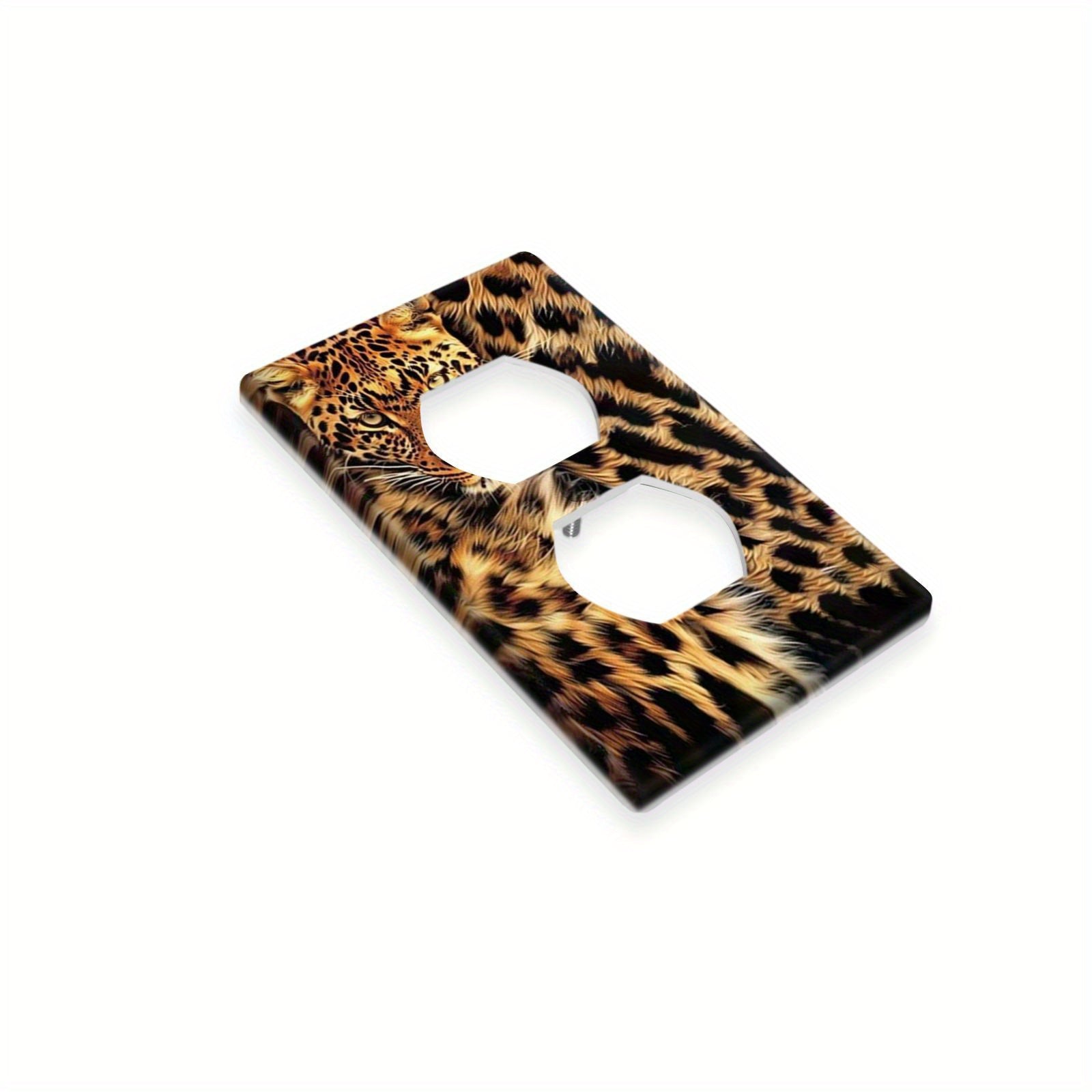 Leopard Fur Print Wall Plate Cover for Indoor and Outdoor Decor