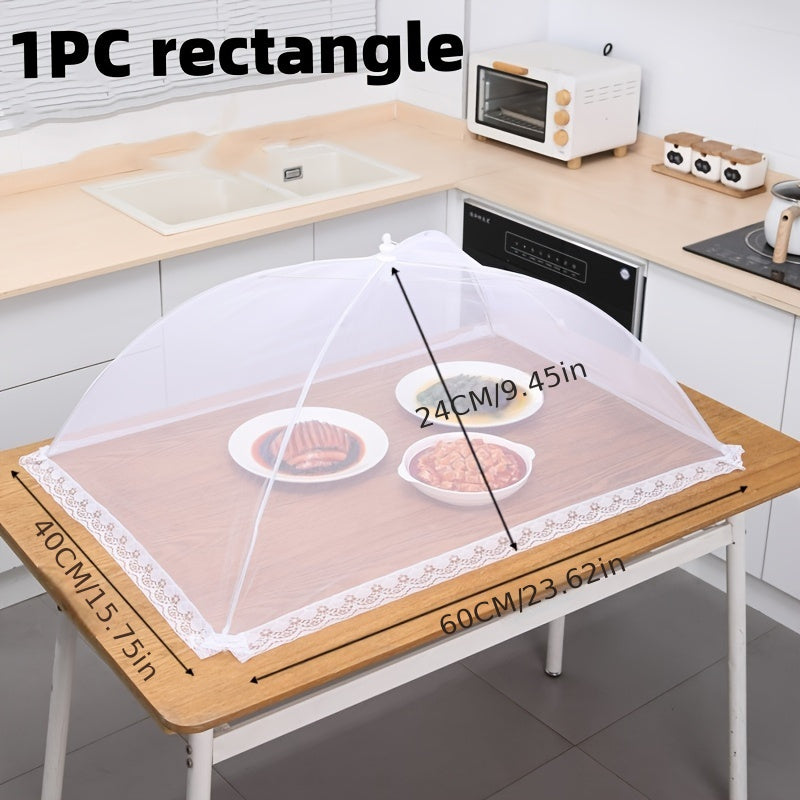 Cubierta de malla reutilizable para alimentos para exteriores, barrera contra insectos plegable, de plástico duradero y metal