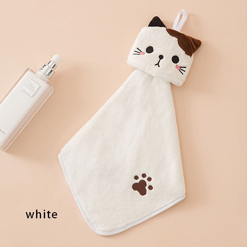 Ultrafine marjon velur qo'l sochiq, qiziq mushuk dizayni, uy oshxona va hammomda foydalanish uchun yuqori singdiruvchi