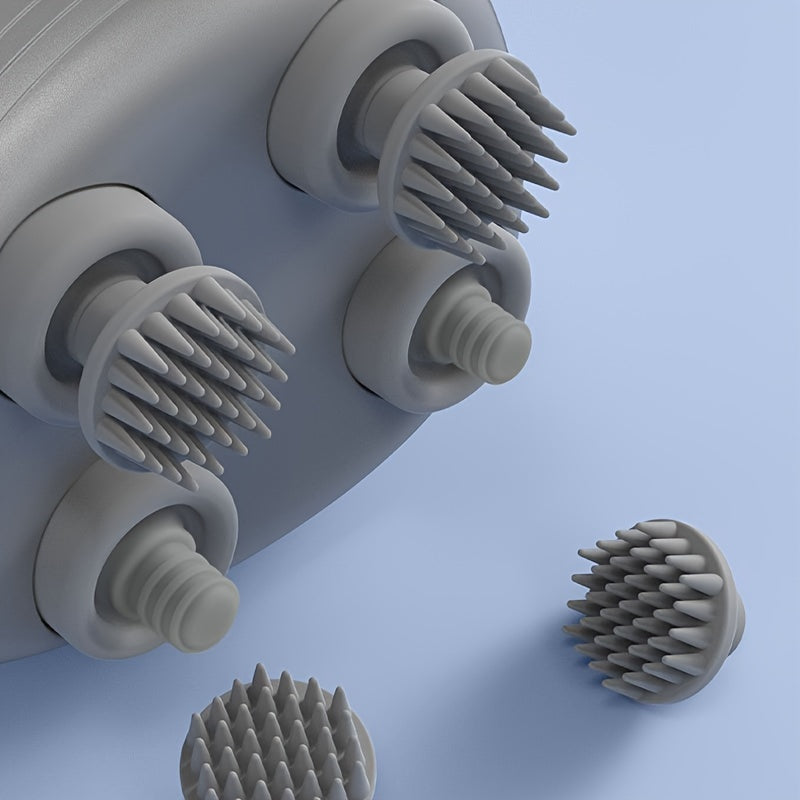 4 ta silikon massaj boshliqlari bilan inson barmoqlarini taqlid qiluvchi uy hayvonlari uchun massaj qiluvchi bosh, mushuklar va itlar uchun mukammal.