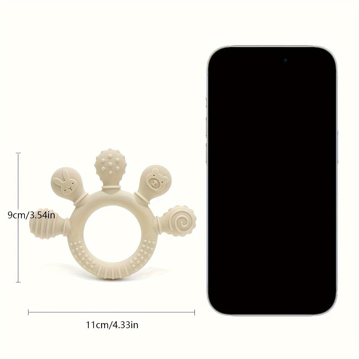 Silicone Teething Toy for Babies 0-3 Years Easy Grip Soft Chew Gift