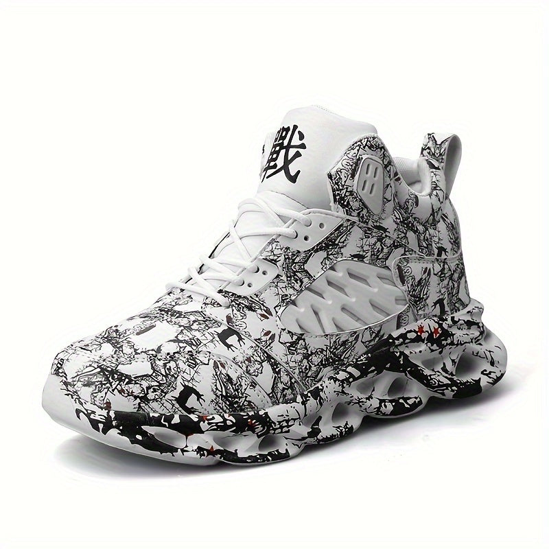 Boys Camouflage Lace-Up Sneakers for Running and Basketball Casual Street Style