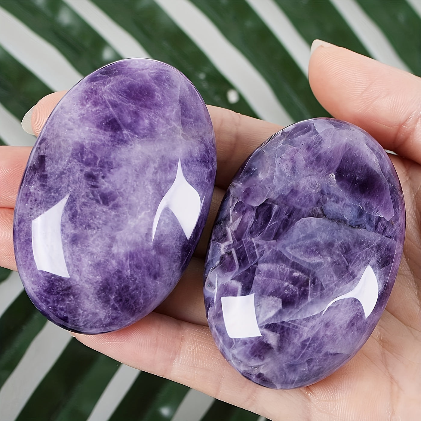 Amethyst Crystal Gemstone for Energy Balance Meditation Decoration Palm Size