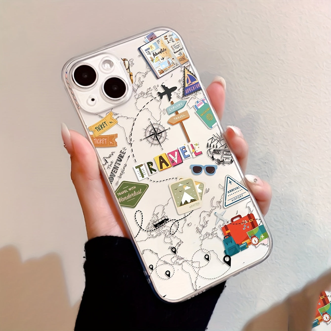 Translucent TPU Phone Case for iPhone with Shockproof and Lens Protection