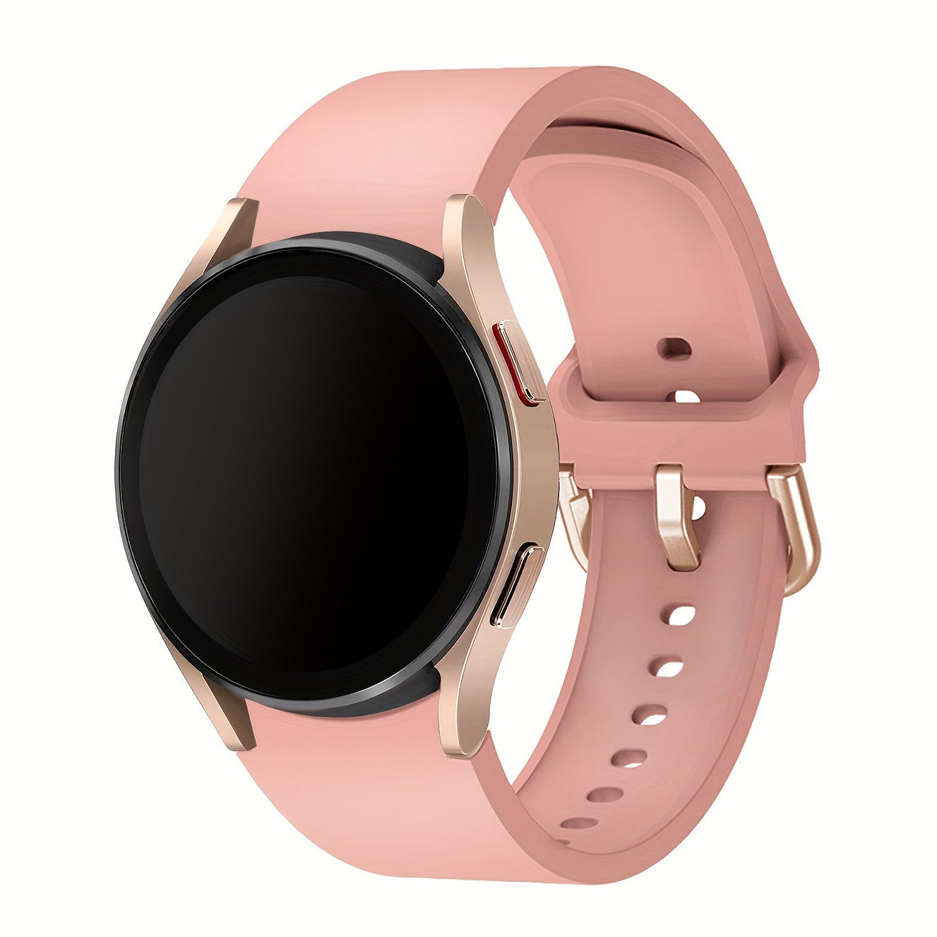 Непрерывный мягкий силиконовый водонепроницаемый ремешок для часов, совместимый с Samsung Galaxy Watch 7/6/5/4. Доступен в розовом, желтом и розовом золоте с застежкой из нержавеющей стали. Удобная посадка для мужчин и