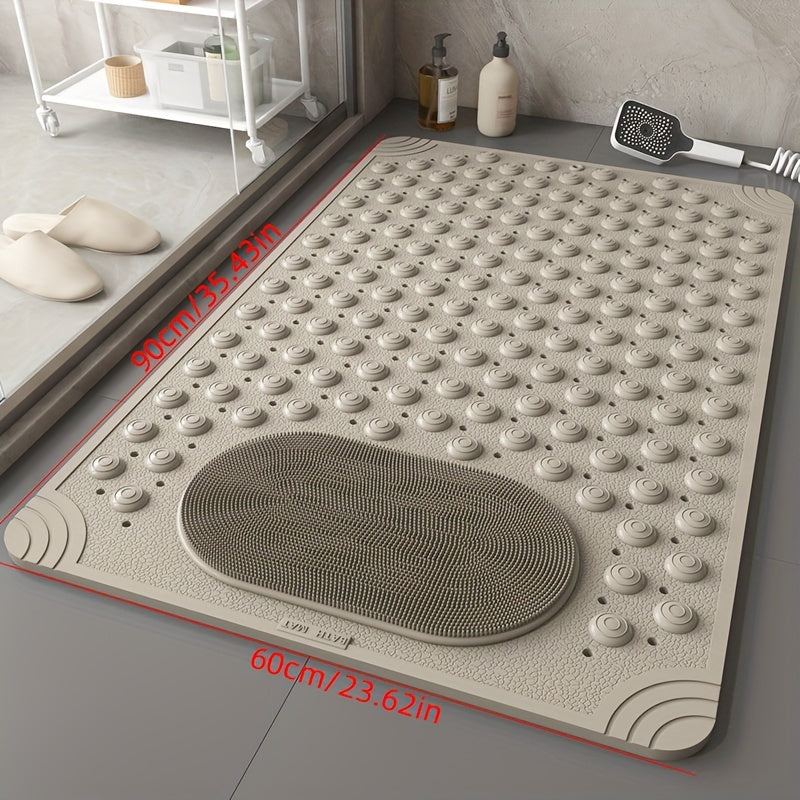 Anti-Slip Shower Mat with Drain Holes and Suction Cups for Bathroom Safety