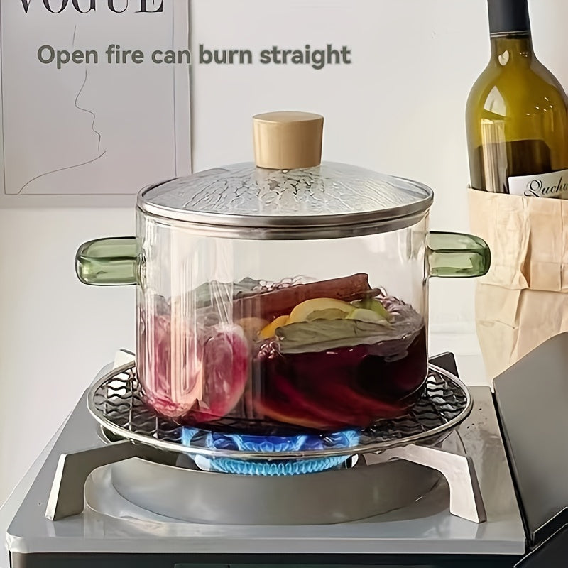 Qo'l bilan yasalgan shisha qozon to'plami qopqoq bilan - issiqqa chidamli plita qozoni va qozon, makaron, noodle, sho'rva, sut va bolalar ovqatini tayyorlash uchun ideal, plita uchun xavfsiz