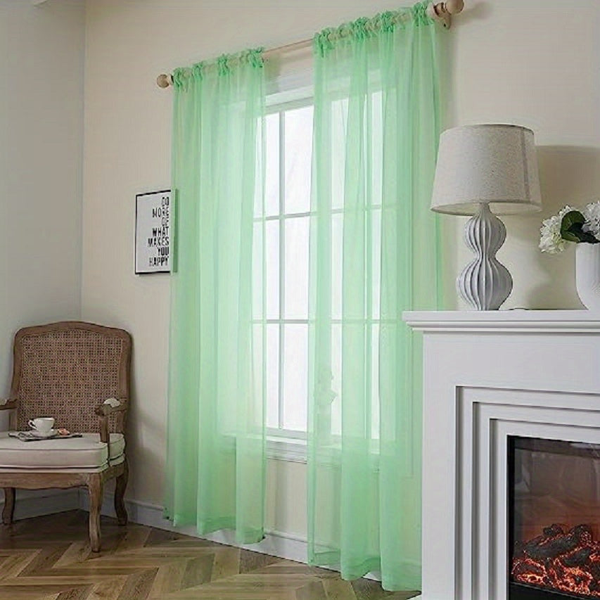 Sheer Curtain Panels with Rod Pocket for Bedroom Living Room Office Kitchen