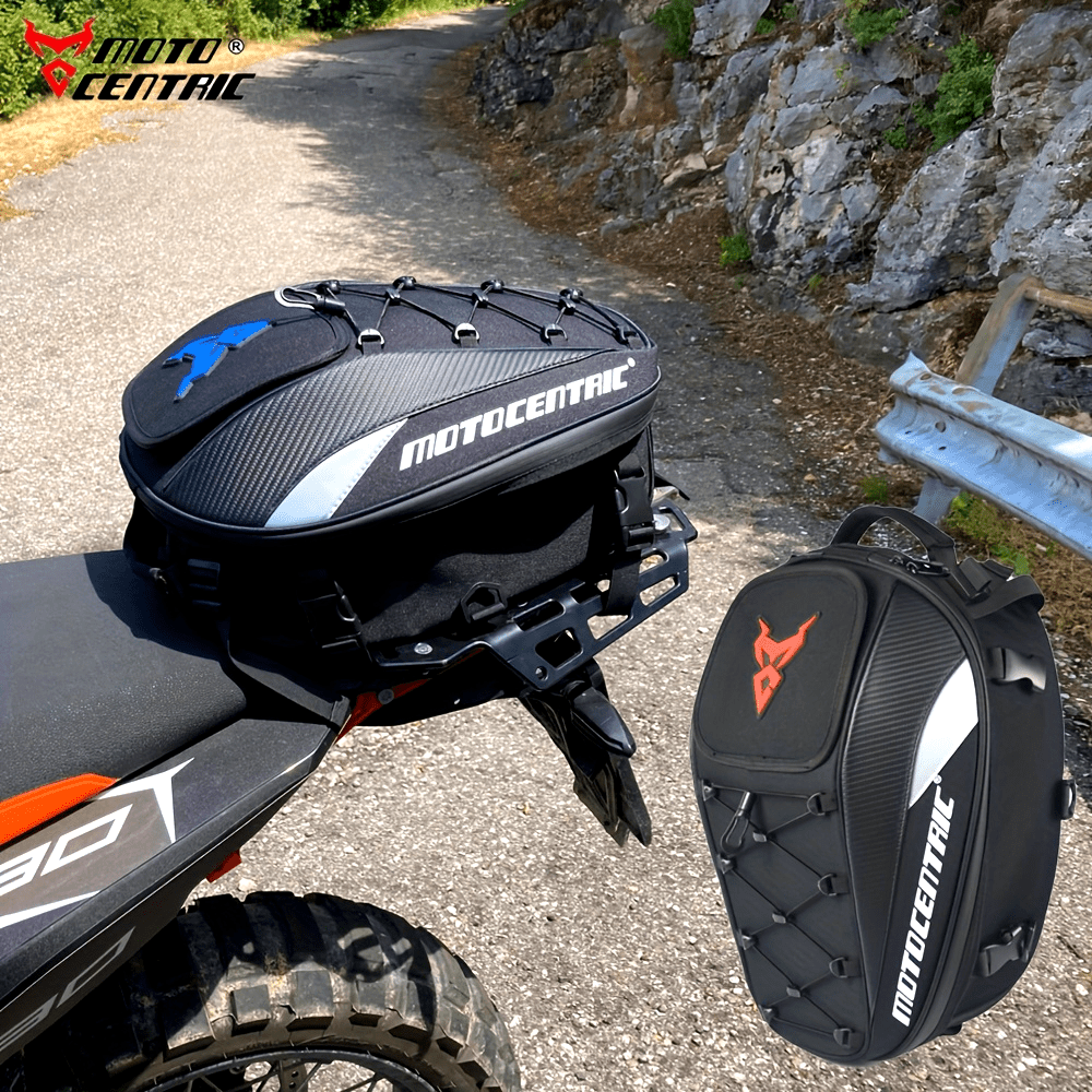 Motorcycle Rear Seat Bag Waterproof 37L Storage Helmet Backpack
