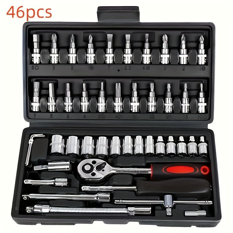 Auto Repair Tool Kit with Torque Wrench and Screwdriver Set for Vehicles