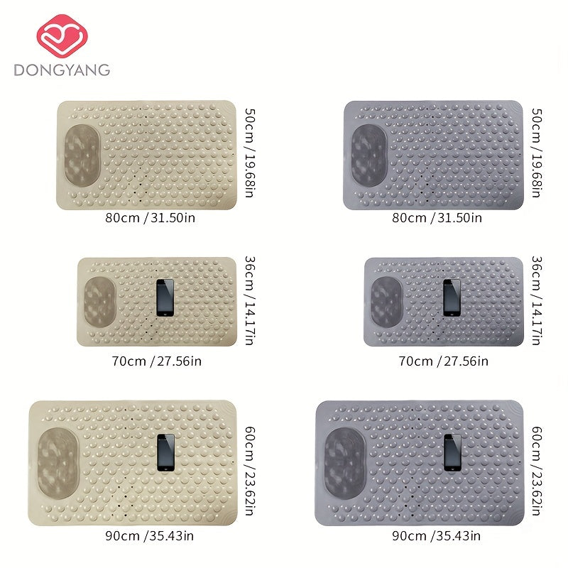 Anti-Slip Shower Mat with Drain Holes and Suction Cups for Bathroom Safety