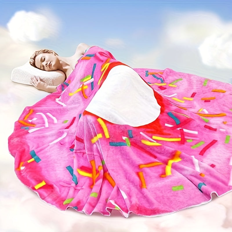 Manta redonda de franela para sofá, cama, camping, viajes, suave, cálida, multiusos, regalo