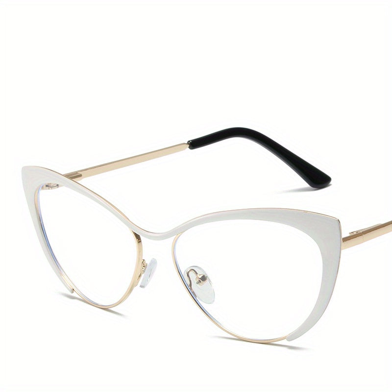 Women's Gold Cat Eye Glasses Small Frame Blue Light Reading Glasses