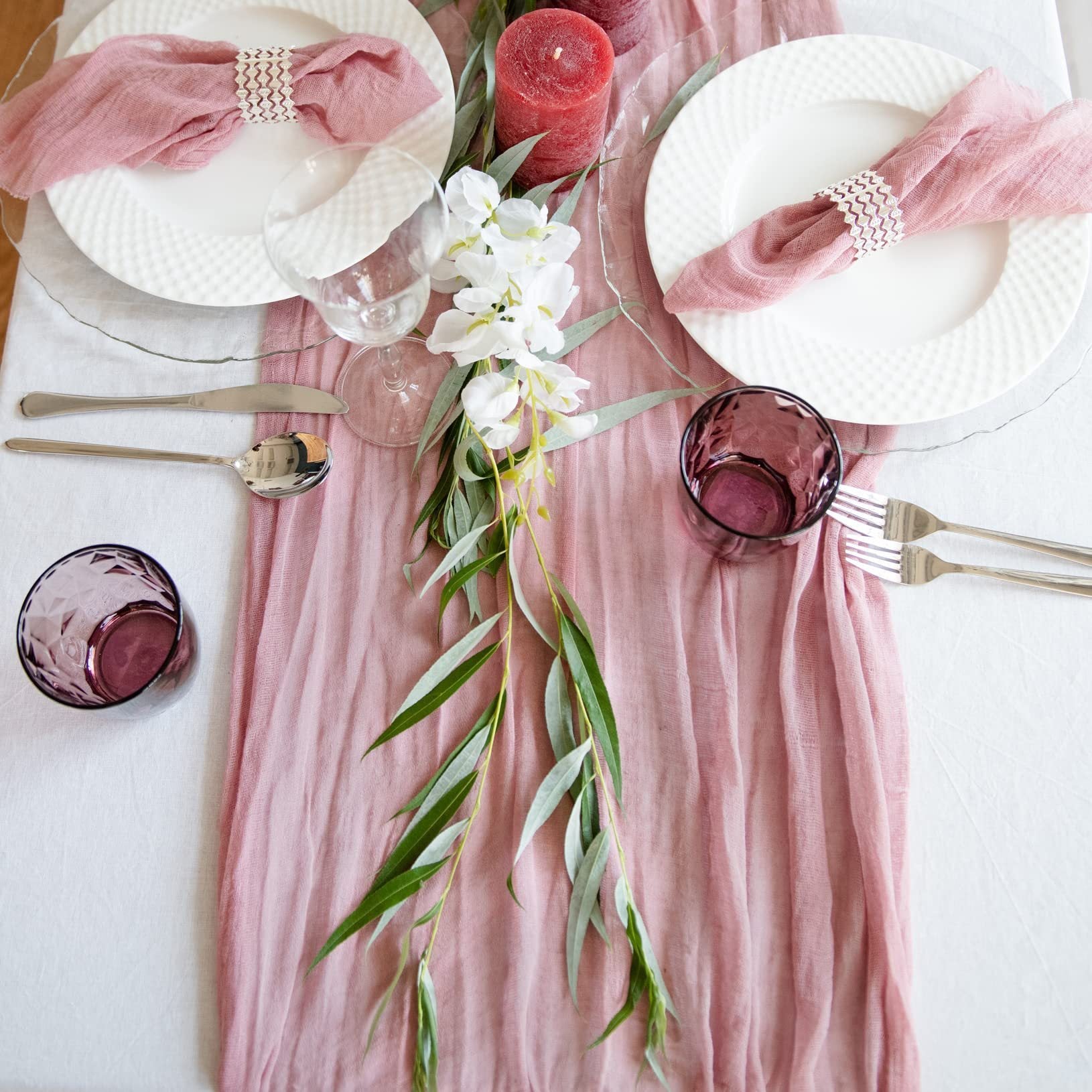 Boho Cheesecloth Table Runner for Home Decor and Events
