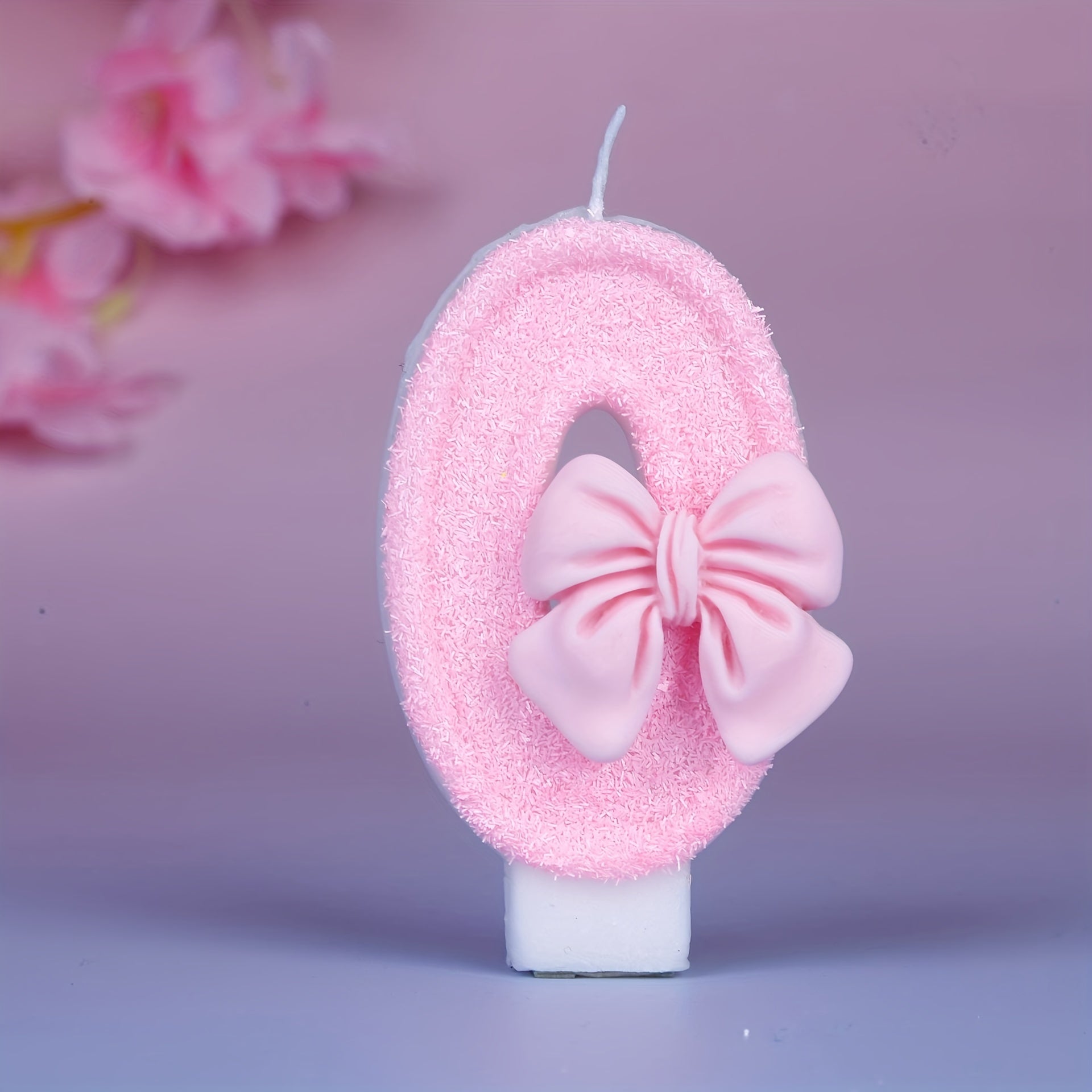 Pink Glitter Number 12 Birthday Candle for Celebrations and Parties