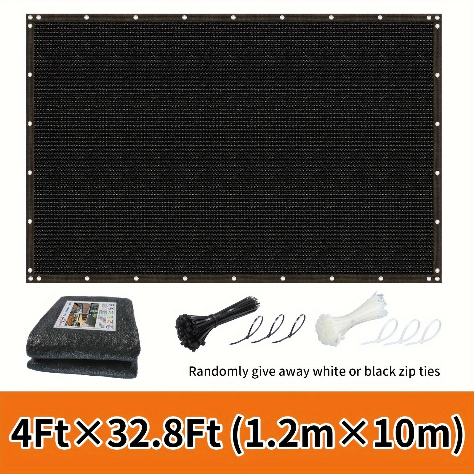 Outdoor Privacy Screen Fence Windproof Sun Protection Decorative Wall Mounted Barrier Black or White Ties Included