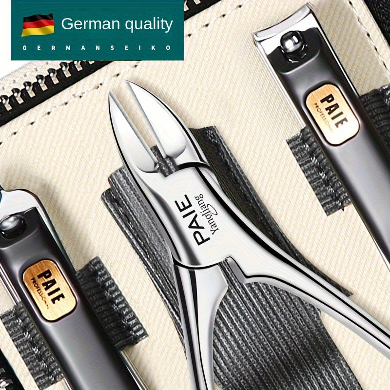 Stainless Steel Fingernail Clipper Set with Storage Case and Precise Blade