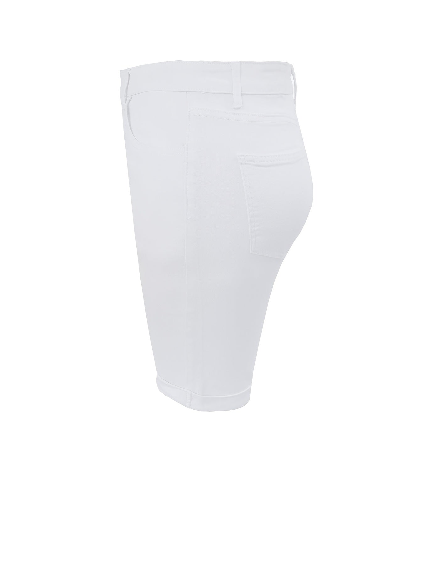 Ayollar uchun denim yuqori bel shortlari, elastik, to'rt fasl uchun, ko'k, katta