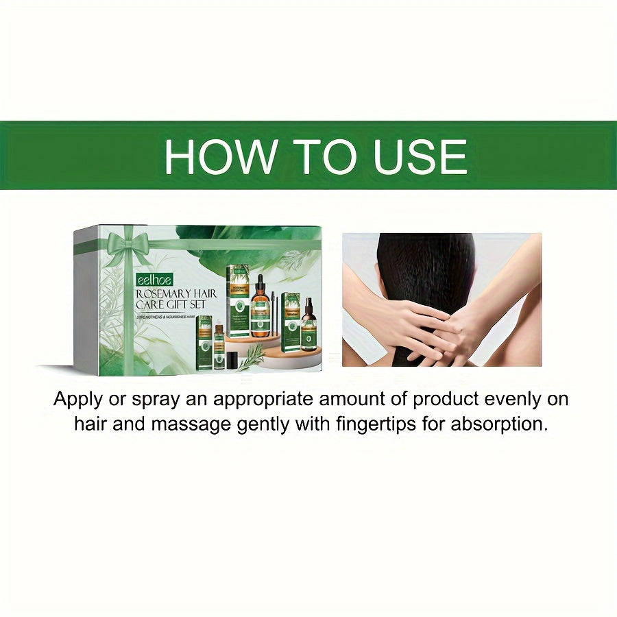 Rosemary Hair Care Set for All Hair Types Moisturizing and Strengthening