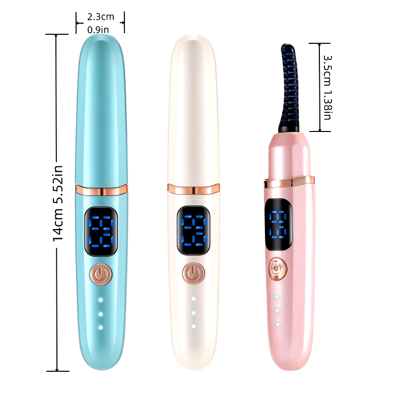 Electric Eyelash Curler 3-in-1 USB Rechargeable with 3 Temperature Settings Compact Travel Beauty Tool