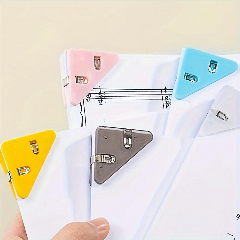 10pcs Plastic Office Triangle Book Clips File Folder Organizer Anti-Roll Office Supplies