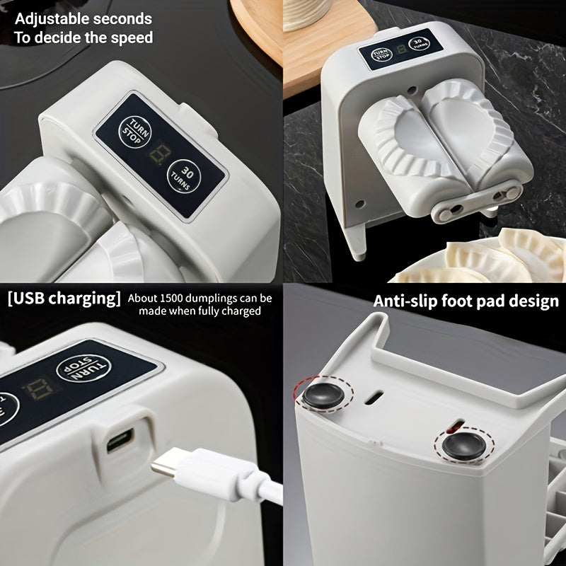 USB Rechargeable Automatic Dumpling Maker 1500 Dumplings Food Safe Materials