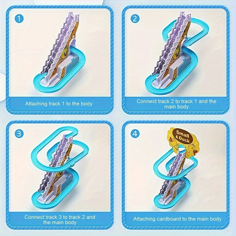 Interactive Electric Toy for Kids Ages 3 Plus with 9 Ducks, Lights, Music, and Slide