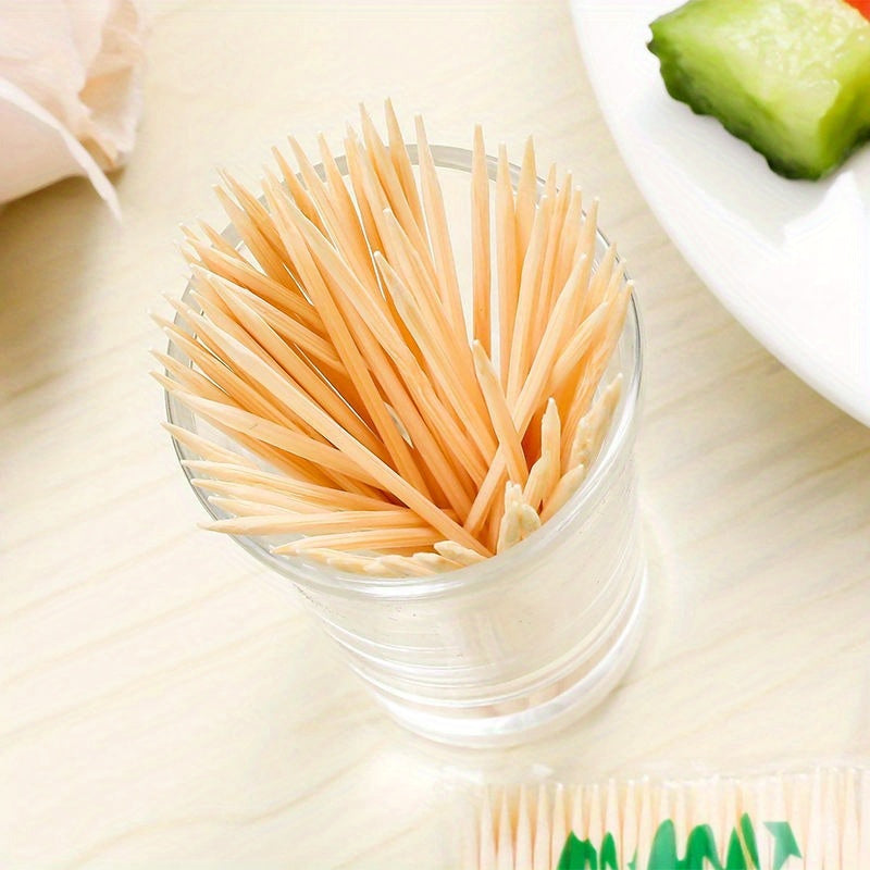 1000 Natural Bamboo Double-Headed Fine Toothpicks for Hotels and On-the-Go Use