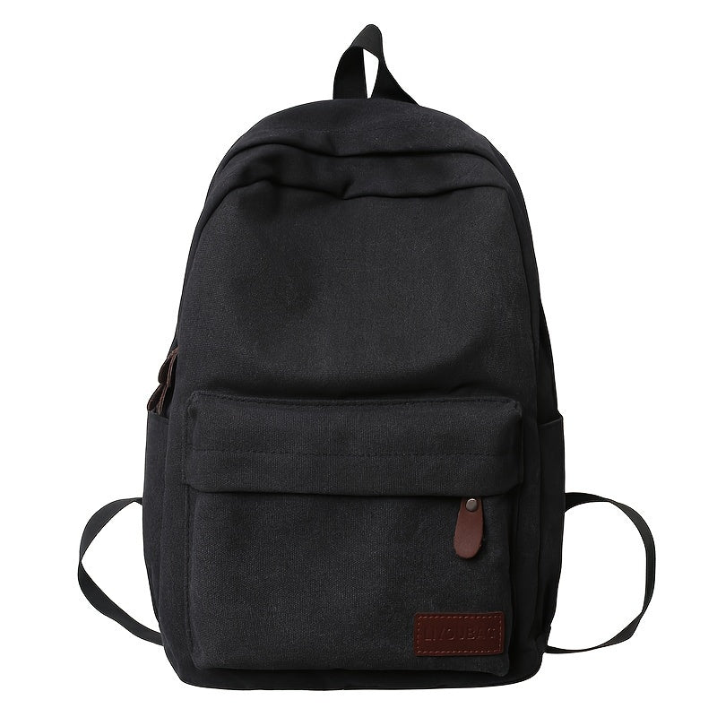 Canvas Backpack for Men Women with Adjustable Straps Fits 15-Inch Laptop for School Travel Work