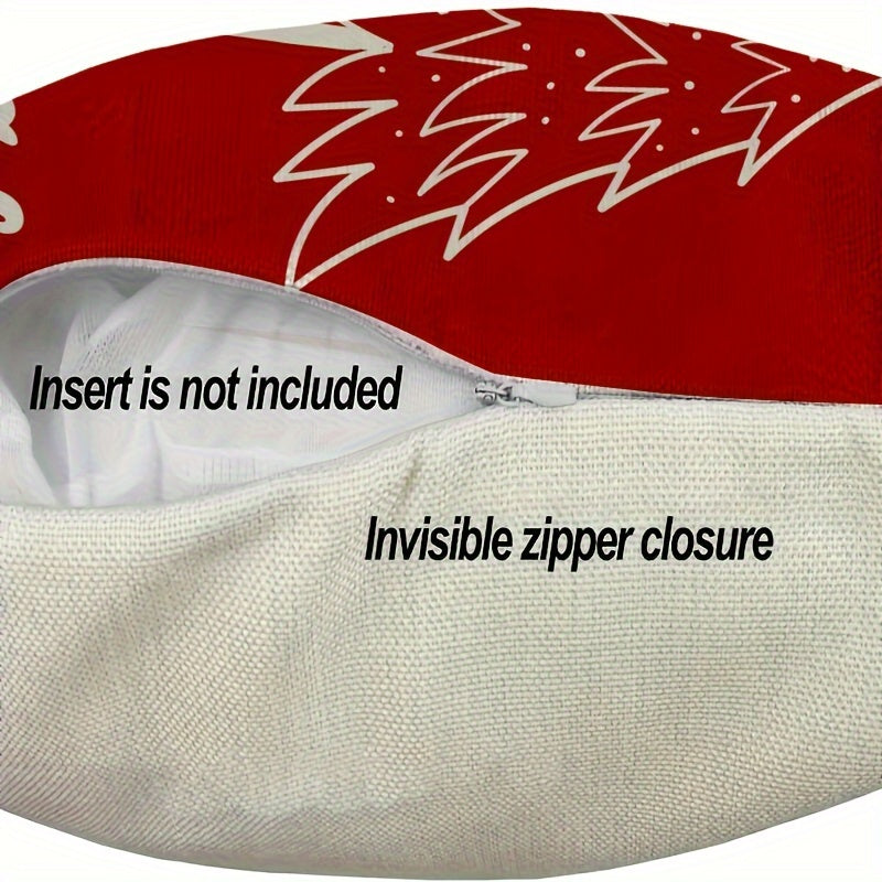 Qizil Rojdestvo yostiq qoplami 45.72x45.72cm yoki 30.48x50.8cm Zipperli Polyester bayram bezaklari