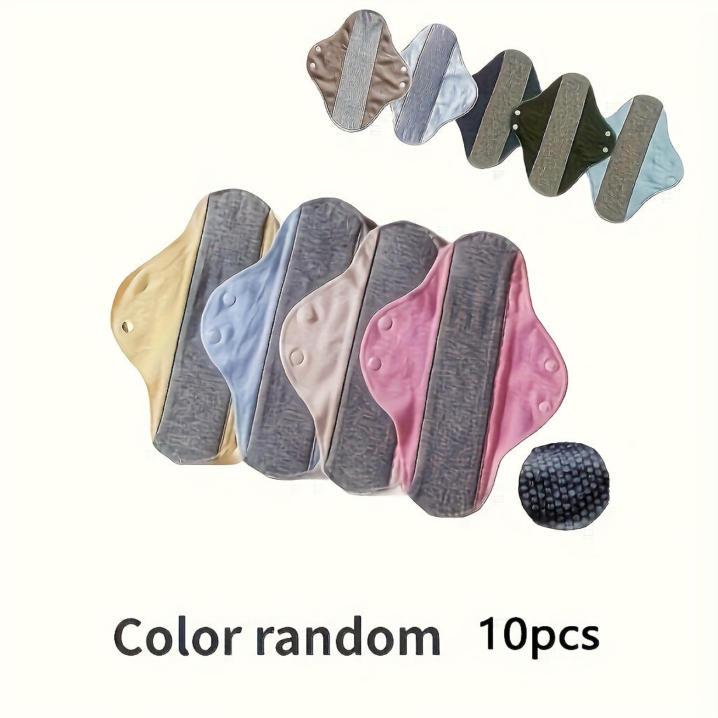 10 Reusable Menstrual Pads with Graphene Antimicrobial Leakproof Waterproof Layer for Women