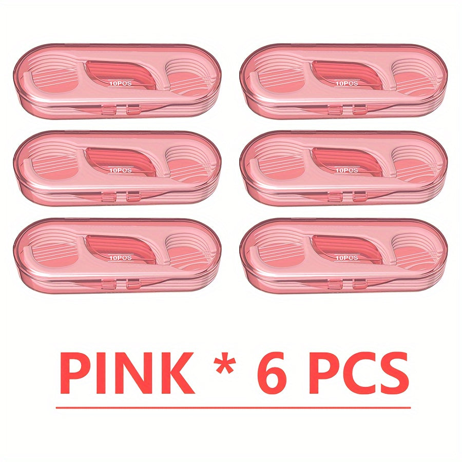 Double-Headed Dental Flosses with Toothpick Tips Pack of 10 Pink or White
