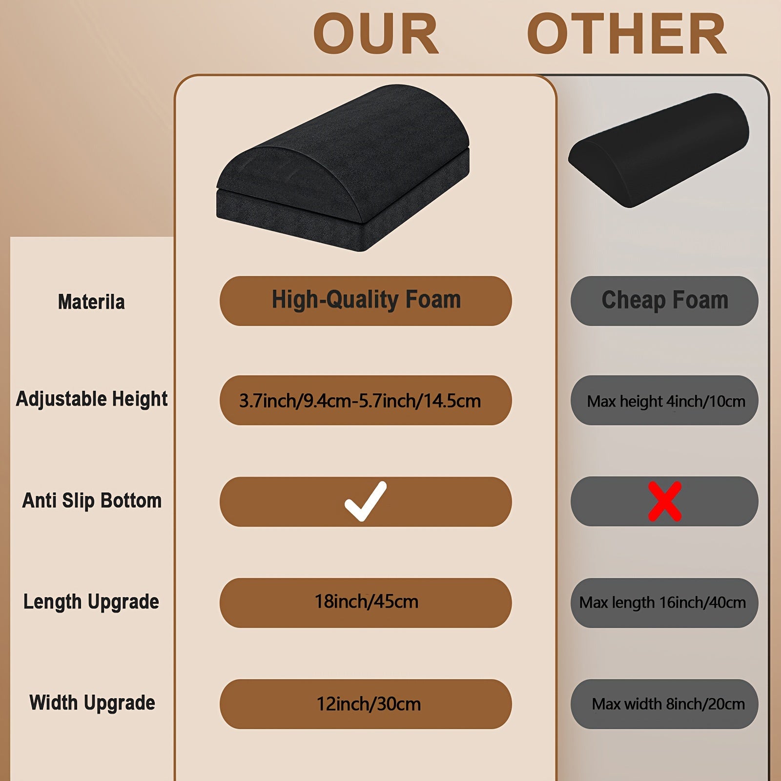 Подставка для ног из войлока с моющейся обивкой, регулируемая по высоте, для офиса, автомобиля, дома