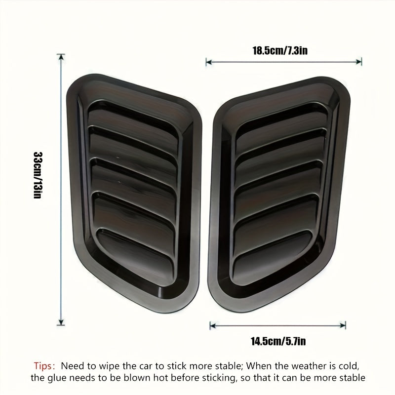 2PCS Car Fake Air Outlet Decorations Shark Gills Simulation Air Intake Accessories