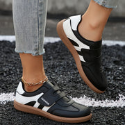 Women's Casual Flat Sneakers Colorblock Black White Spring Autumn Pair