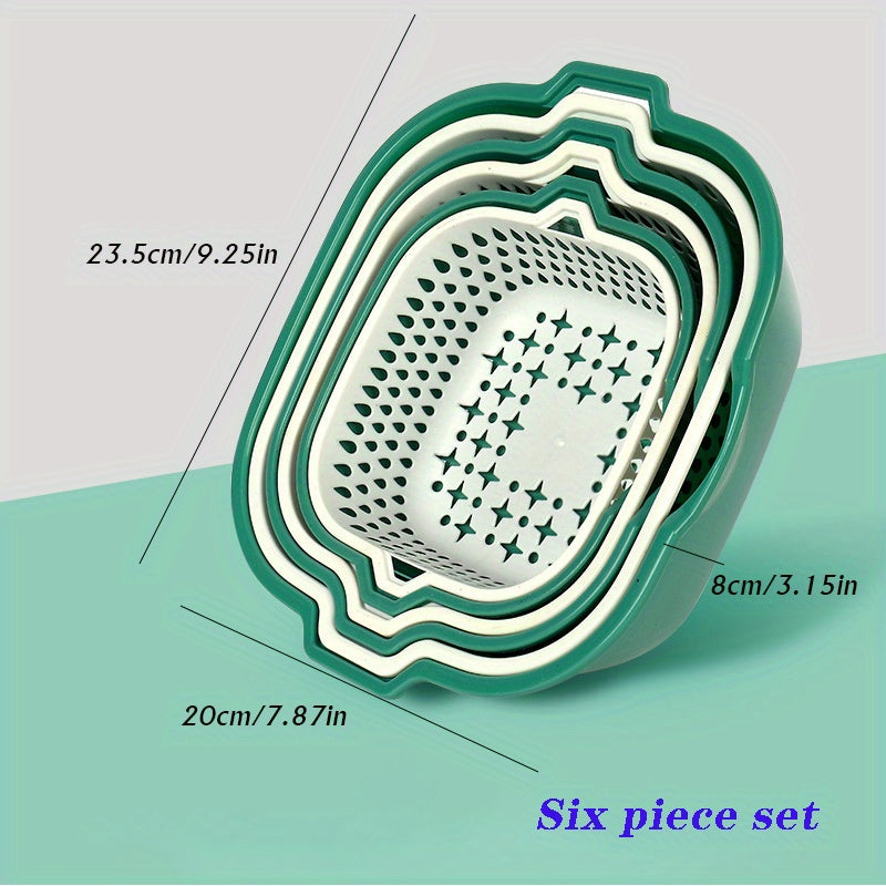 Juego de 6 cuencos de doble capa para lavar verduras con cestas de drenaje para cocina y baño