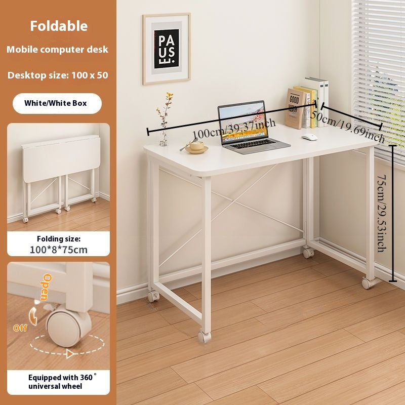 Wooden Computer Desk with Shelf Rolling Study Table Home Office Workstation Black or White