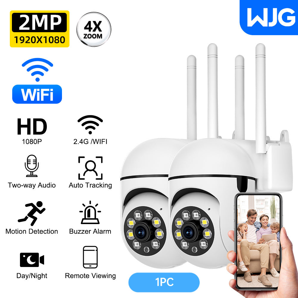 Smart Home Security Camera 1080P Panoramic PTZ Two-Way Audio Motion Detection