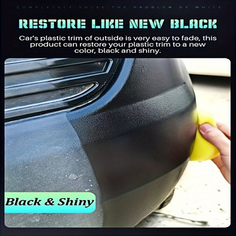 Kit de tinte negro para restauración de plástico para parachoques y molduras de coche 30g