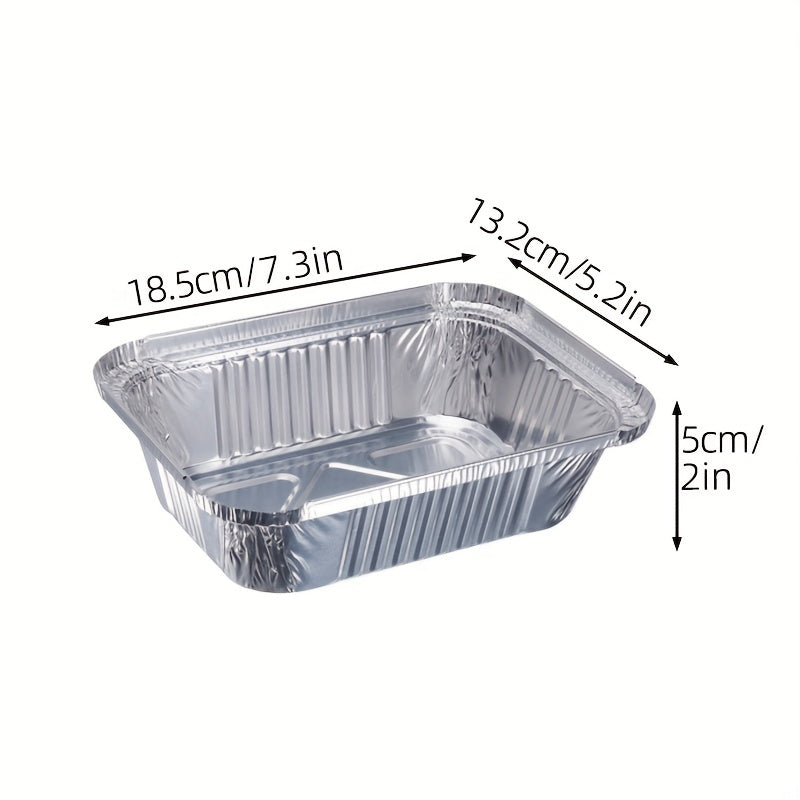 Rectangular Aluminum Foil Pan with Lid 20/50pcs Heavy Duty Disposable Baking Cooking