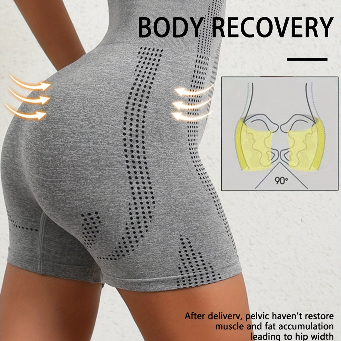 Women High Waist Shaping Shorts Tummy Control Butt Lift Solid Color Knit Fabric