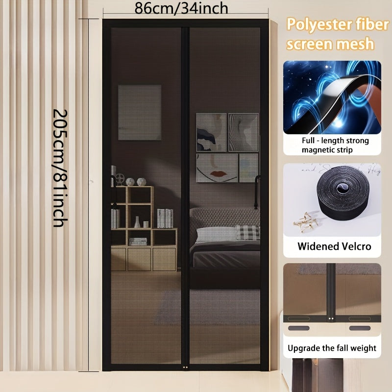 Магнитная экранная дверь, прочная сетка, барьер от насекомых, установка без рук