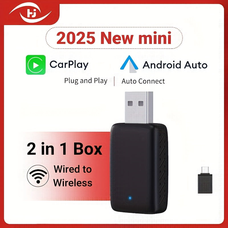 Wireless Car Auto Adapter for iPhone and Android, Plug and Play, Low Latency