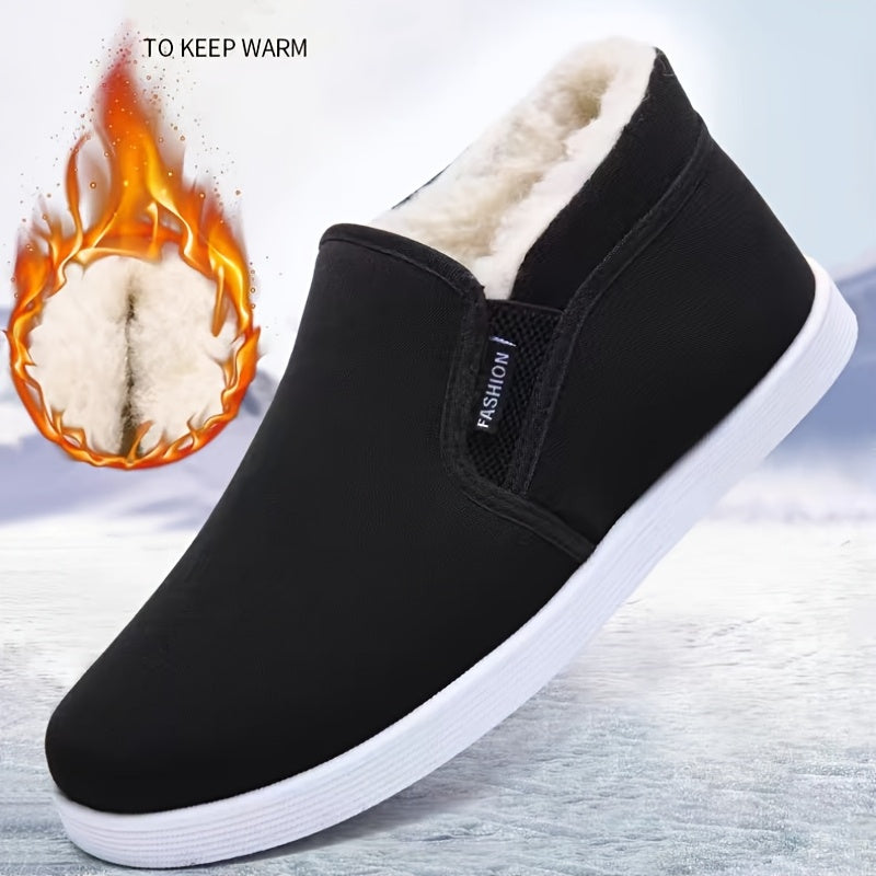 Men's and Women's Winter High-Top Plush Shoes Anti-Slip Rubber Sole Casual Sneakers