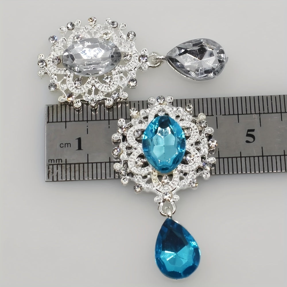 To'y takliflari, sovg'a qutilari va stakanlar uchun 10 ta rhinestone broshyalar to'plami